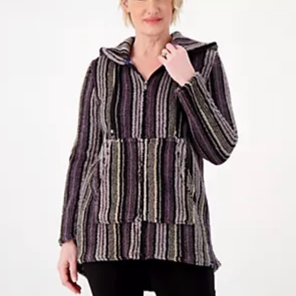 Lug Echo Jacket Love Stripe Black NWOT Medium